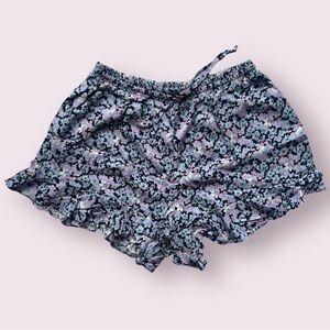 Mossimo Blue Purple Floral Ruffle Shorts Small